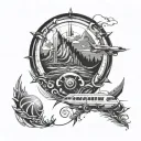 An abstract design inspired by the concept of constant movement and change, reflecting the client's passion for traveling tattoo design idea