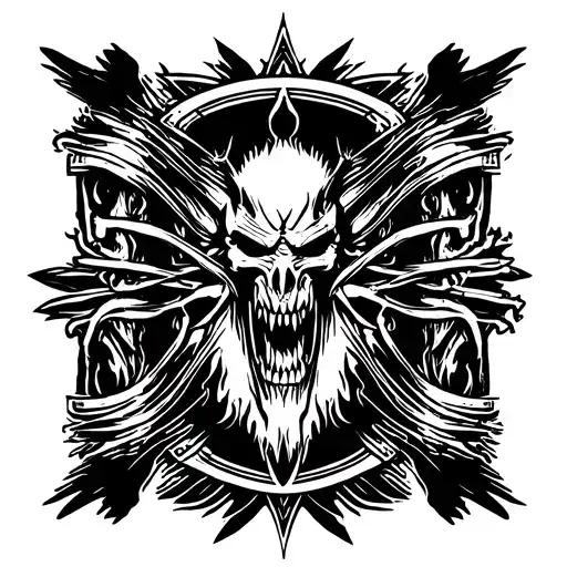 lots of demons arm sleeve undertaker tattoo design idea