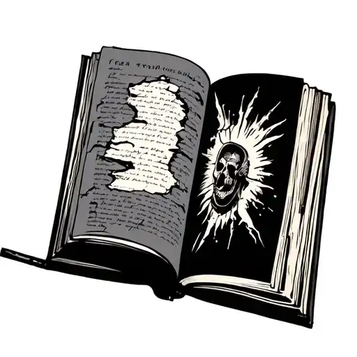 open book rugged ripped tattoo design idea