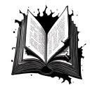 open book rugged ripped tattoo design idea