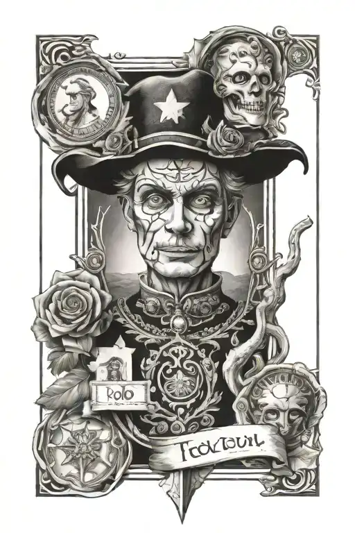 The Fool Tarot card (Contrast and Duality) tattoo design idea