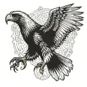 the eagle flies with its wings spread tattoo design idea