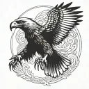 the eagle flies with its wings spread tattoo design idea