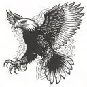 the eagle flies with its wings spread tattoo design idea