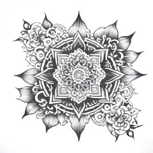 duality mandala tattoo design idea