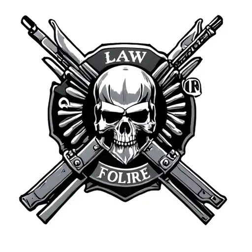 LAW ENFORCMENT AND FIREFIGHTING WOD GOD tattoo design idea