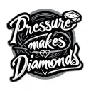 "pressure makes diamonds" cursive tattoo design idea