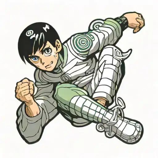 rock Lee  knee tattoo tattoo design idea