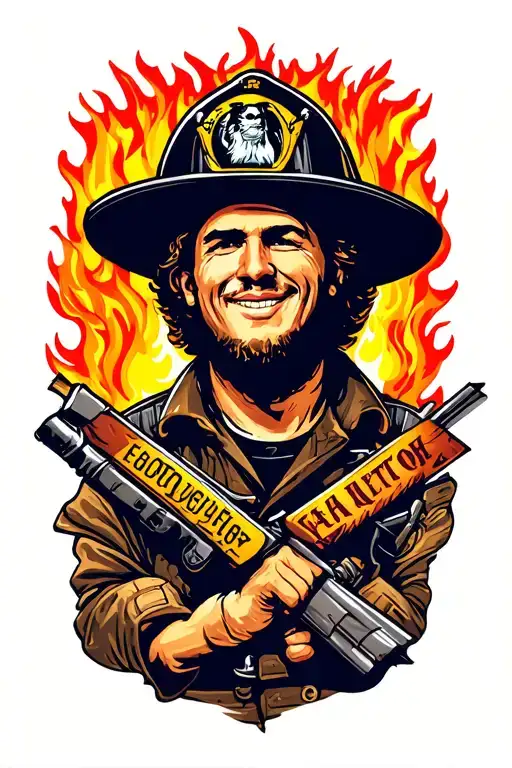 Isaiah 6 8 fire fighter surrounded tattoo design idea