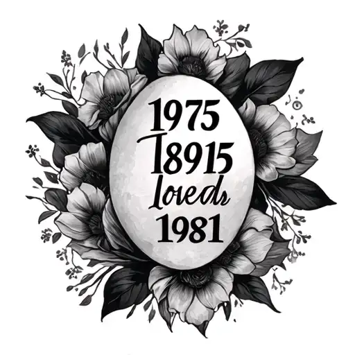 Dates of birth of loved ones by Roman numbers 1975-1981 tattoo design idea