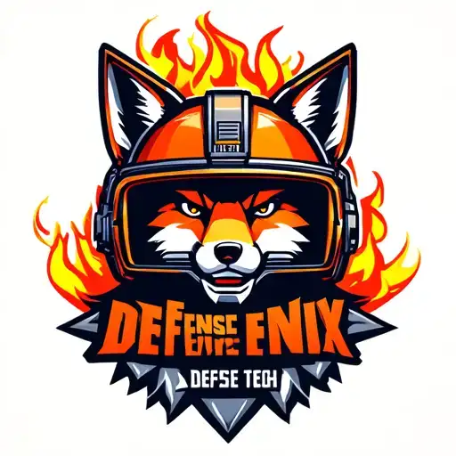 "Fenix Defense Tech" Fox head wearing fire helmet tattoo design idea
