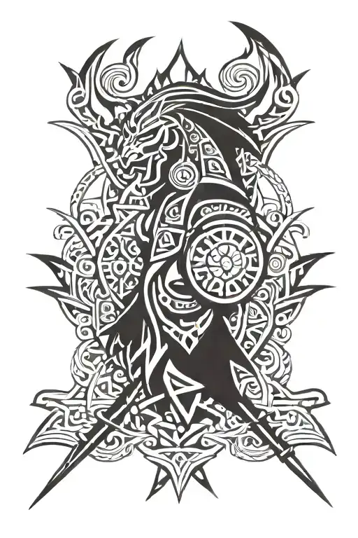 scottish warrior tattoo design idea