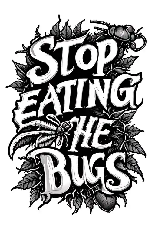 "Stop eating the bugs" neo trad tattoo design tattoo design idea