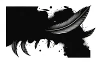 feathers falling throug space tattoo design idea