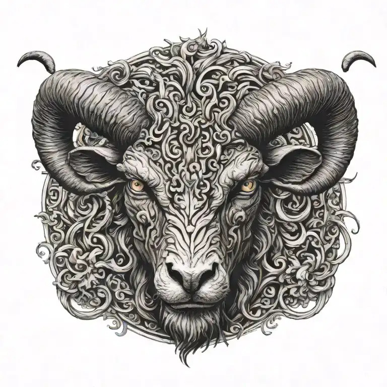 demon aries tattoo design idea