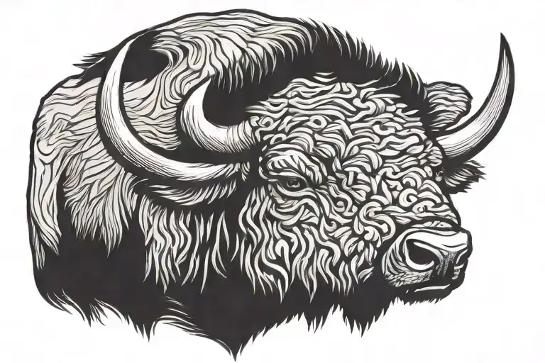 buffalo head tattoo design idea