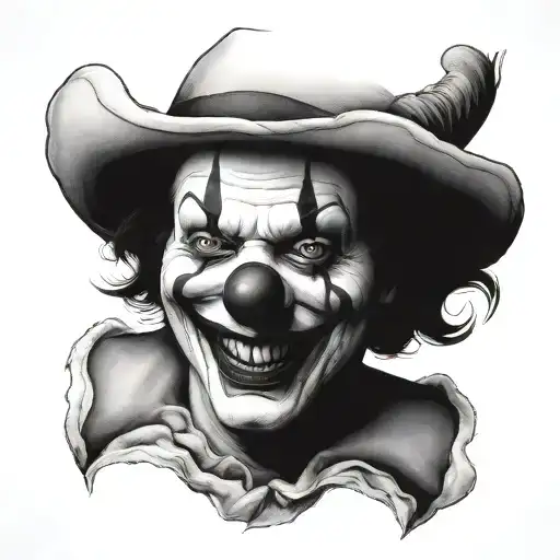 clown face tattoo design idea