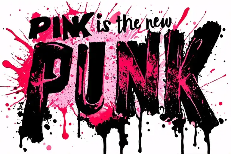 "PINK is the new PUNK " pink panther font tattoo tattoo design idea