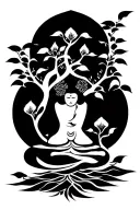 Buddha Trees tattoo design idea