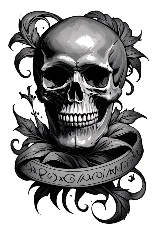 dark,twisted,skulls grey for half sleeve filler tattoo design idea