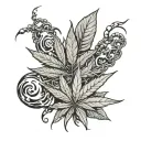 weed and smokers tattoo design idea