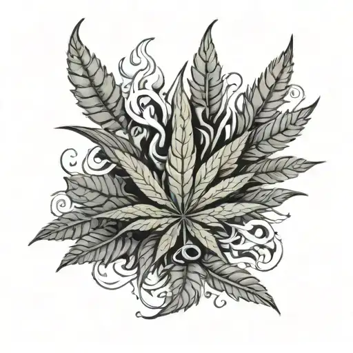 weed and smokers tattoo design idea