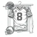 #8 football jersey on a hanger tattoo design idea