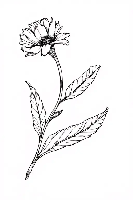 one single may birth flower fine line tattoo tattoo design idea