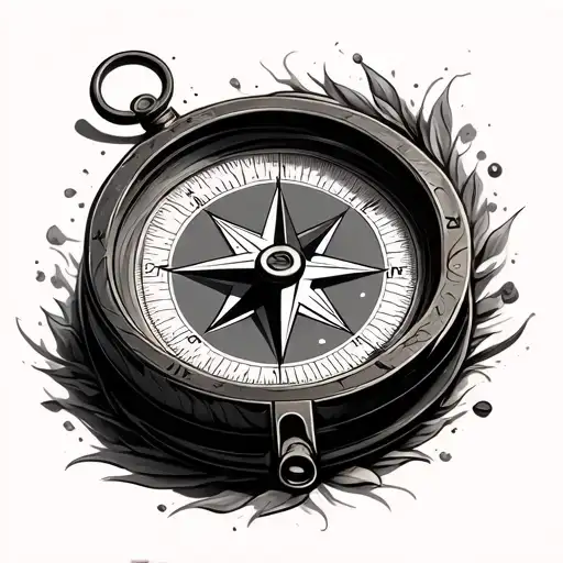 3d compass, tattoo design idea
