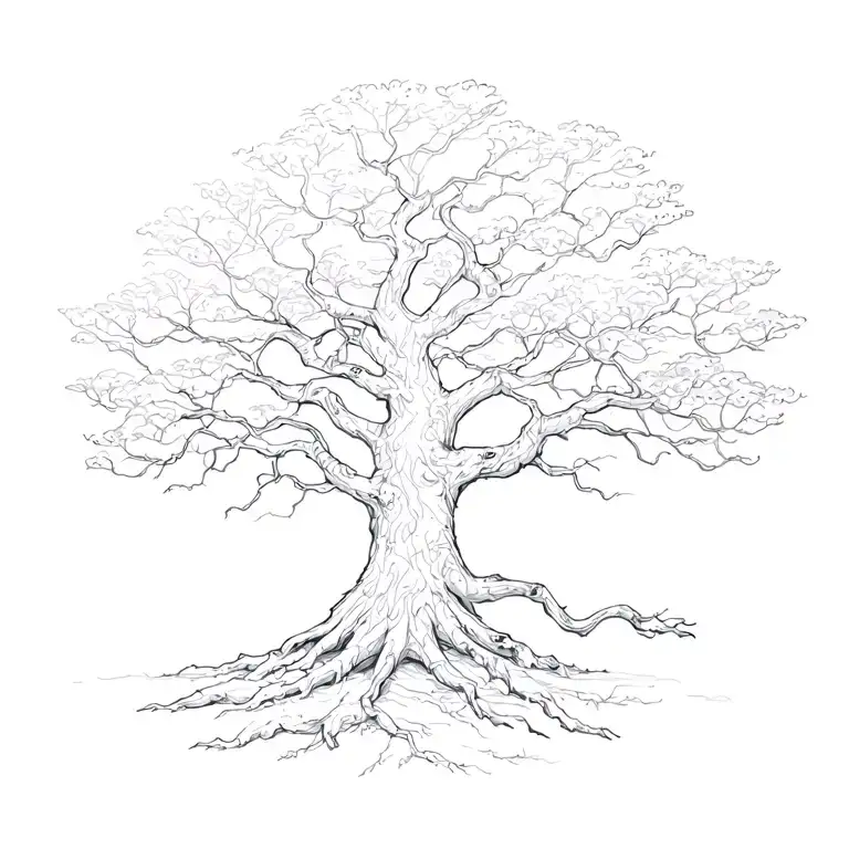 raven magpei tree tattoo design idea