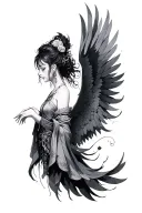 angelic Sukuna domain expansion facing forward tattoo design idea
