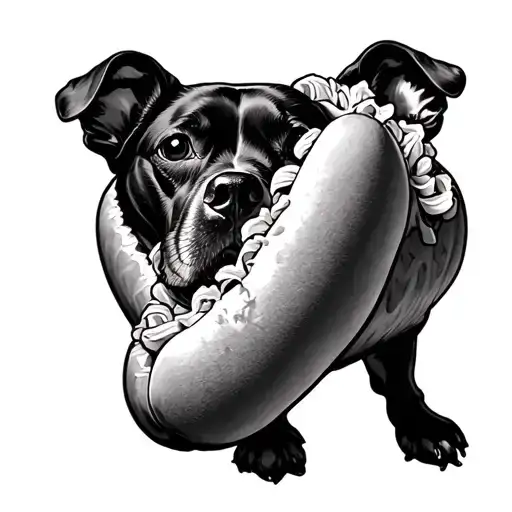 sexy hot dog tattoo design idea