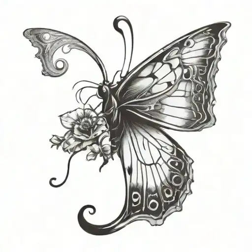 semicolon inside a butterfly tattoo design idea