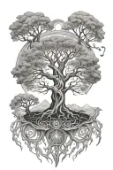 Yggdrasil world tree tattoo design idea