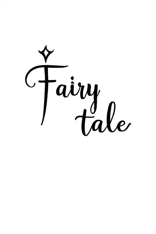 "Fairy tale" name tattoo design idea