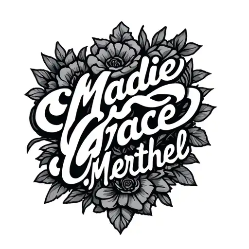 "Madie Grace Merthel" Script tattoo design idea