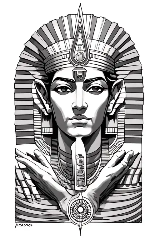 Osiris protecting the afterlife tattoo design idea
