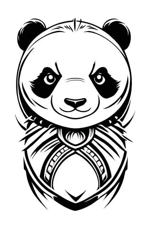 samurai panda tattoo design idea