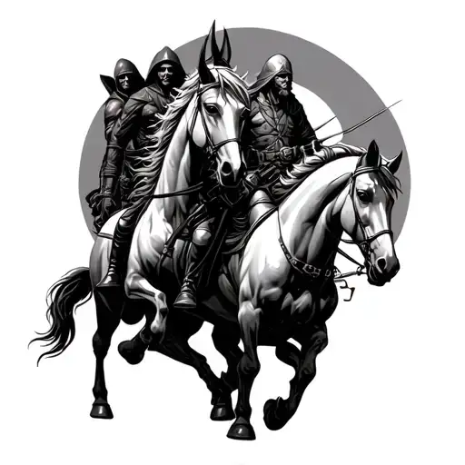 four horsemen apocalypse tattoo design idea