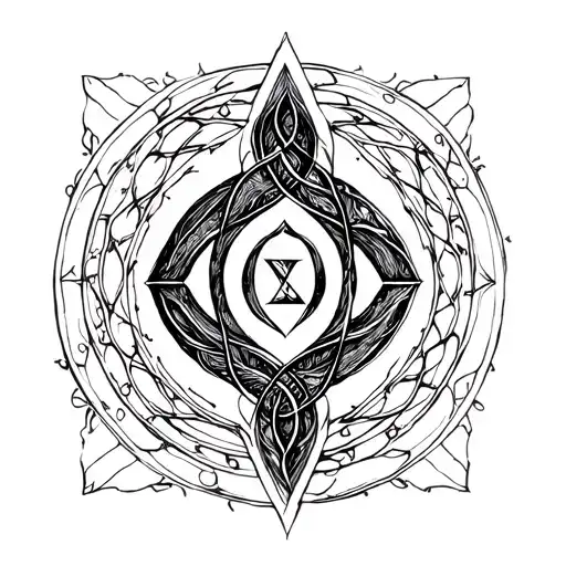 bind rune symbolizing strength tattoo design idea