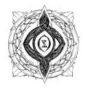 bind rune symbolizing strength tattoo design idea