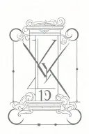 9/8/2024 in roman numerals vertical tattoo design idea