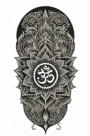aum, music, novelist, mandala, incorporating buddhist elements tattoo design idea