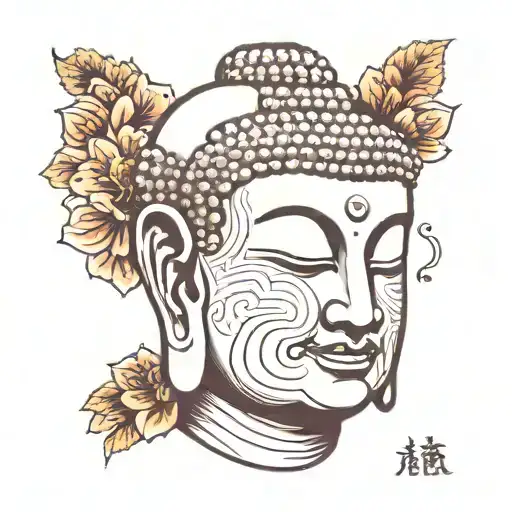 buddha face tattoo design idea