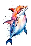 dolphin leaping tattoo design idea