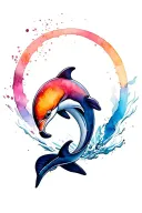 dolphin leaping tattoo design idea