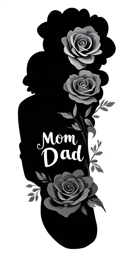 mom dad name with something meaningful around it tattoo design idea