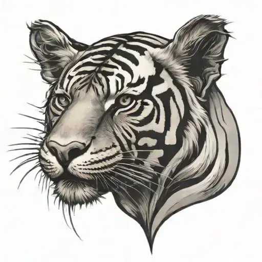 female chinese zodiac tiger tattoo design idea