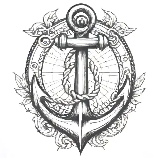 anchor navy tattoo design idea