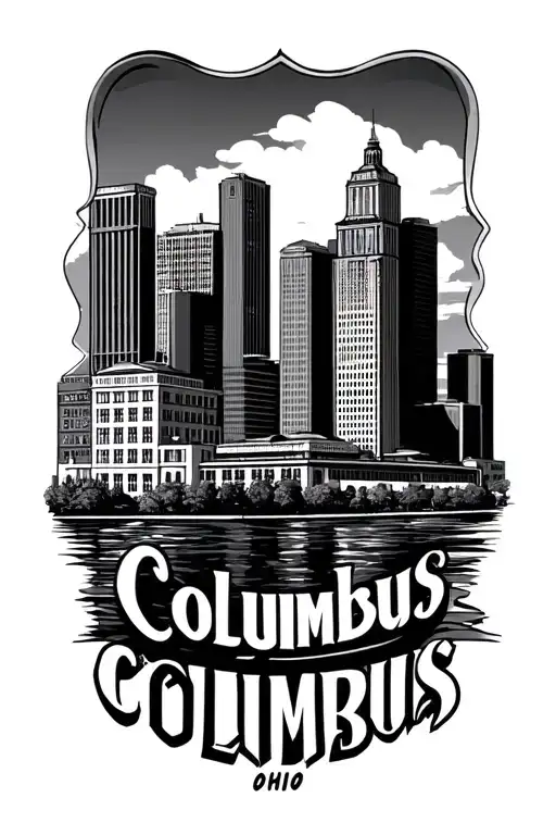 Columbus Ohio skyline tattoo design idea